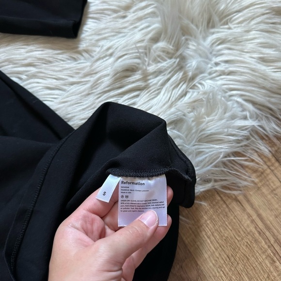 REFORMATION Helga Knit Dress In Black - Picture 8 of 8